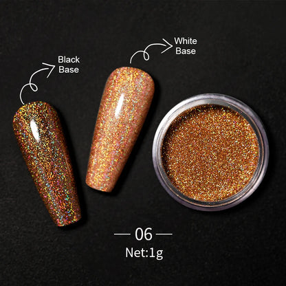 1Box Nail Mirror Glitter Powder Metallic Colorful