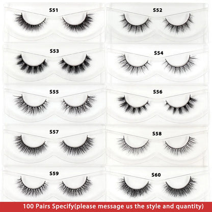 LEHUAMAO 30/60/100 Pairs Mink Lashes 3D