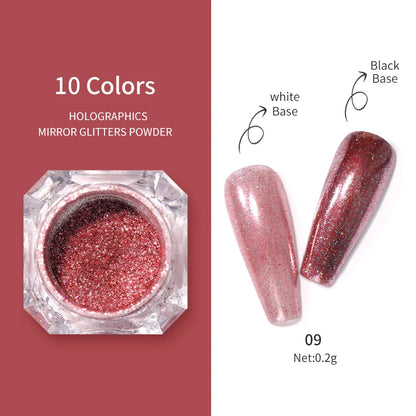 1Box Nail Mirror Glitter Powder Metallic Colorful