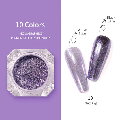 1Box Nail Mirror Glitter Powder Metallic Colorful