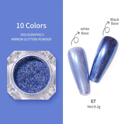 1Box Nail Mirror Glitter Powder Metallic Colorful