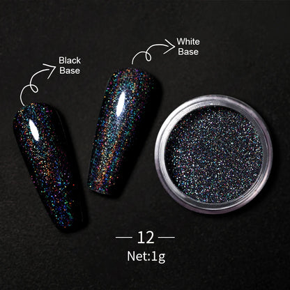 1Box Nail Mirror Glitter Powder Metallic Colorful