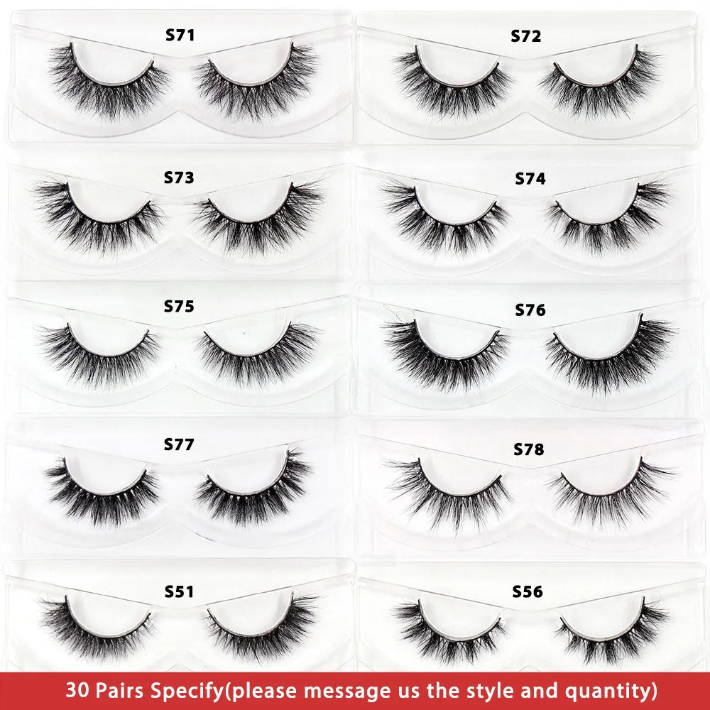 LEHUAMAO 30/60/100 Pairs Mink Lashes 3D