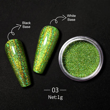 1Box Nail Mirror Glitter Powder Metallic Colorful