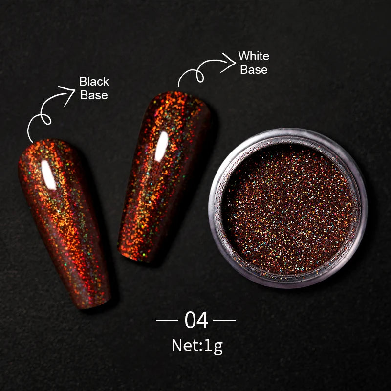 1Box Nail Mirror Glitter Powder Metallic Colorful