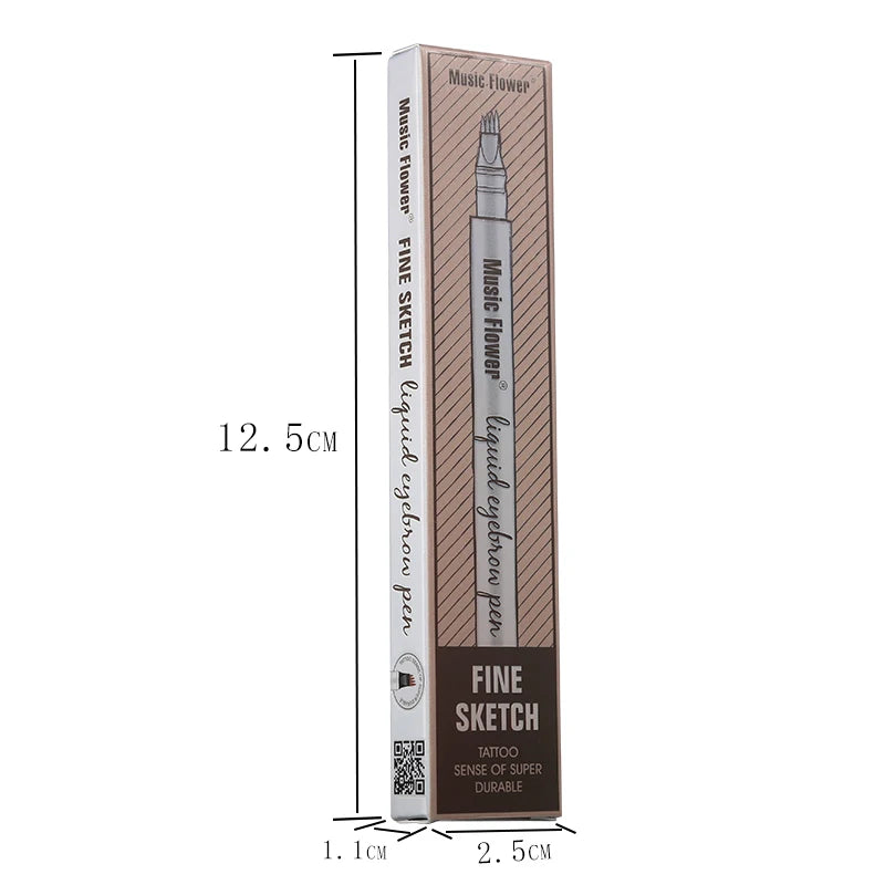 Music Flower 4 Colors Fine Sketch Liquid Eyebrow Pencil