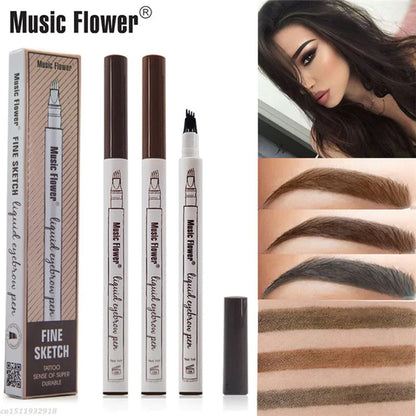 Music Flower 4 Colors Fine Sketch Liquid Eyebrow Pencil