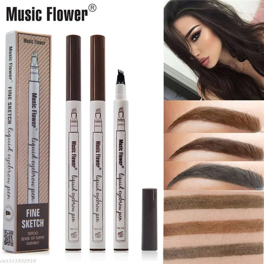 Music Flower 4 Colors Fine Sketch Liquid Eyebrow Pencil