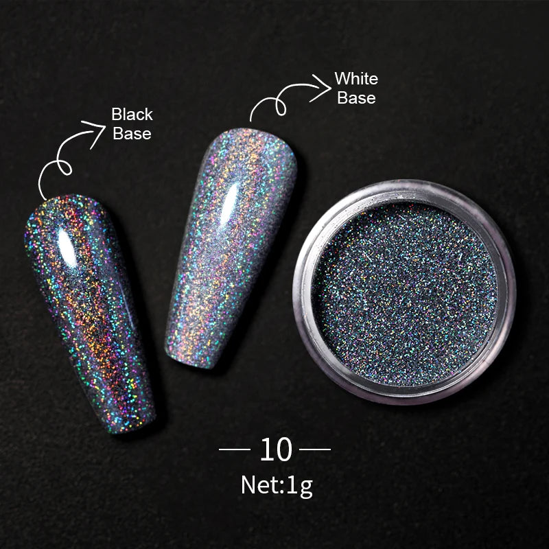 1Box Nail Mirror Glitter Powder Metallic Colorful