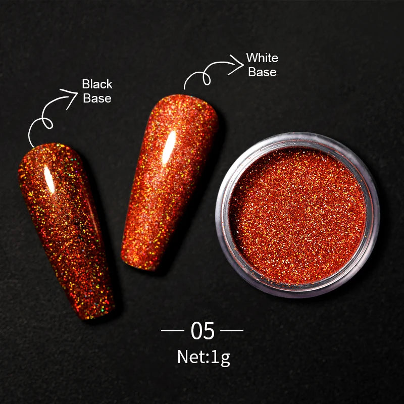 1Box Nail Mirror Glitter Powder Metallic Colorful