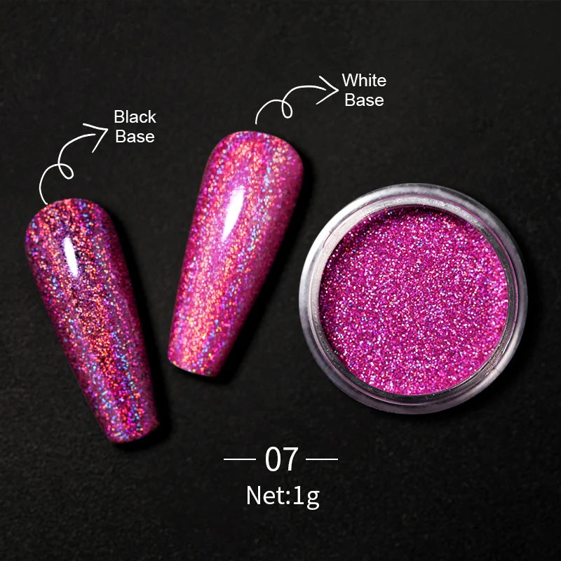 1Box Nail Mirror Glitter Powder Metallic Colorful