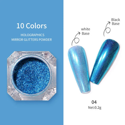 1Box Nail Mirror Glitter Powder Metallic Colorful