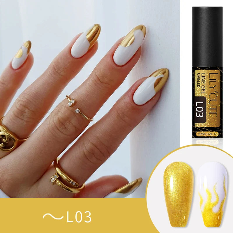 LILYCUTE 5ML Reflective Glitter Liner Gel Polish Nail