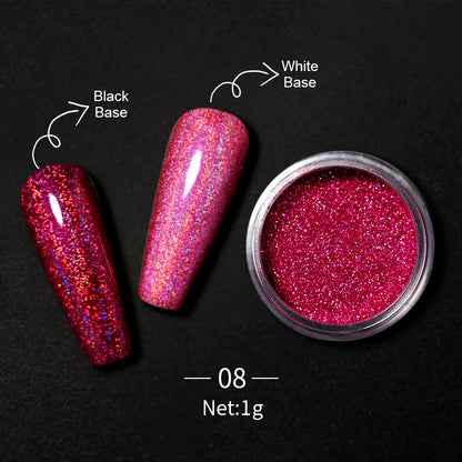 1Box Nail Mirror Glitter Powder Metallic Colorful