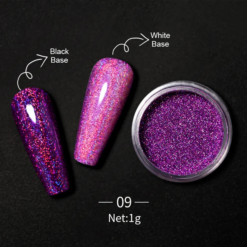 1Box Nail Mirror Glitter Powder Metallic Colorful