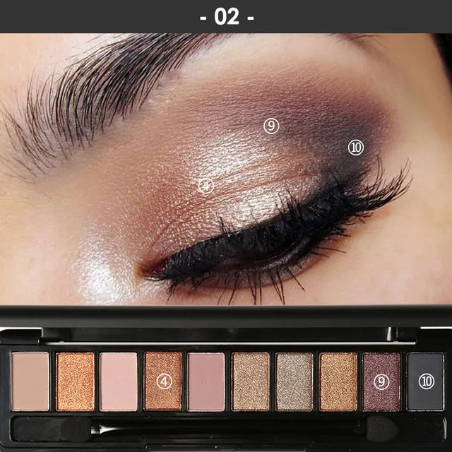 FOCALLURE Eyeshadow Palette 10 Colors Matte Glitter