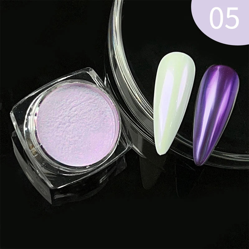 1Box Nail Mirror Glitter Powder Metallic Colorful