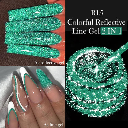 LILYCUTE 5ML Reflective Glitter Liner Gel Polish Nail