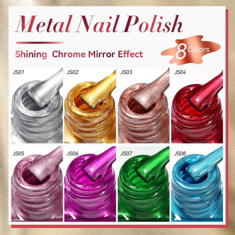 LILYCUTE 7ml Red Mirror Metallic Nail Polish