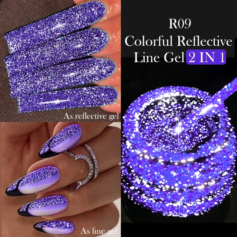 LILYCUTE 5ML Reflective Glitter Liner Gel Polish Nail