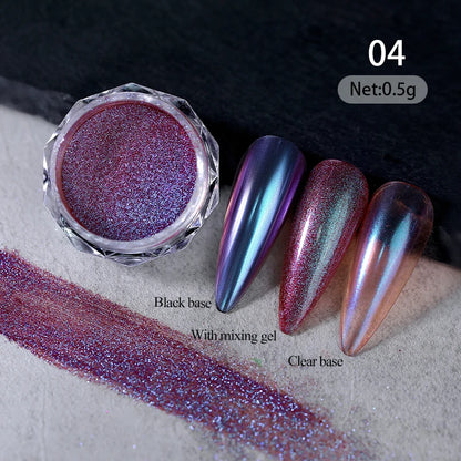 1Box Nail Mirror Glitter Powder Metallic Colorful