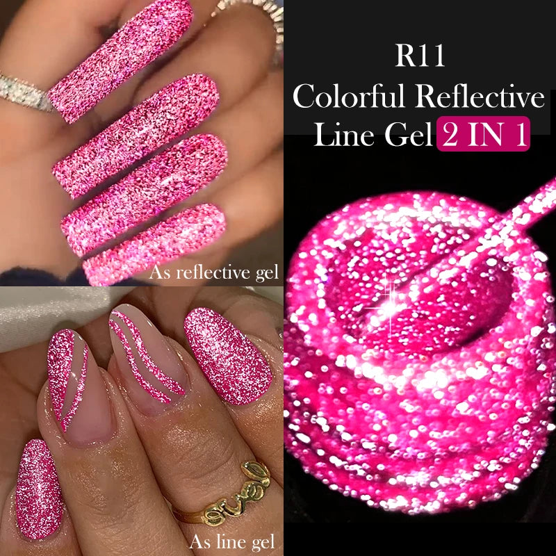 LILYCUTE 5ML Reflective Glitter Liner Gel Polish Nail