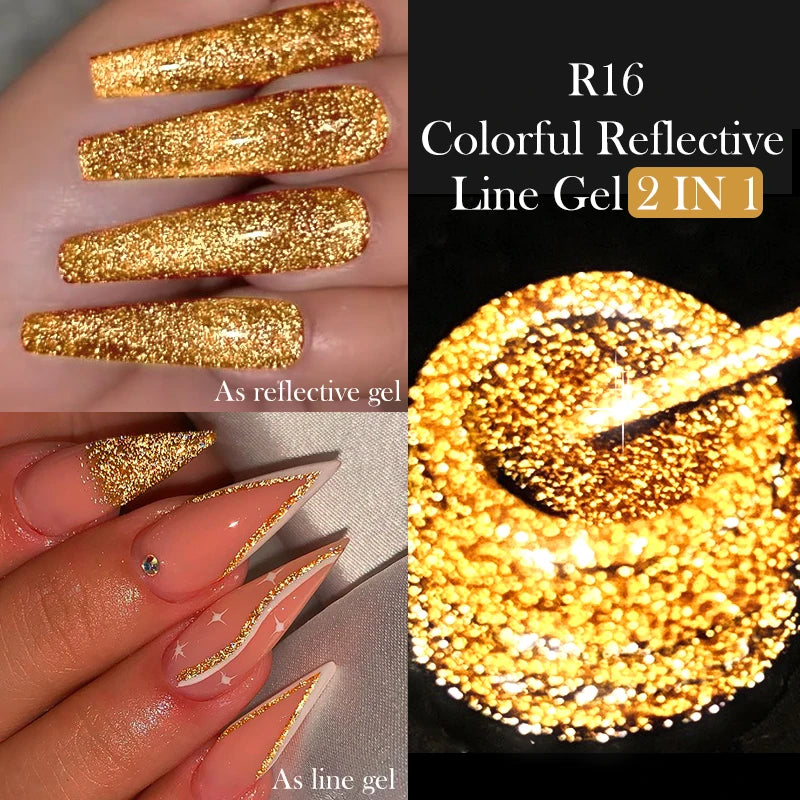 LILYCUTE 5ML Reflective Glitter Liner Gel Polish Nail