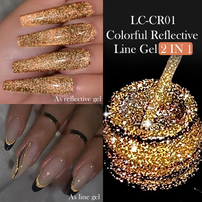 LILYCUTE 5ML Reflective Glitter Liner Gel Polish Nail