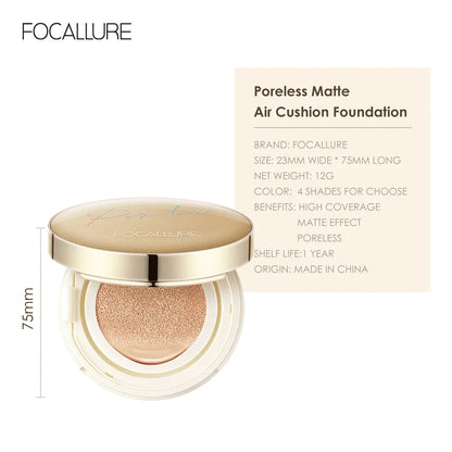 FOCALLURE Waterproof Matte Air Cushion Poreless BB＆CC Cream