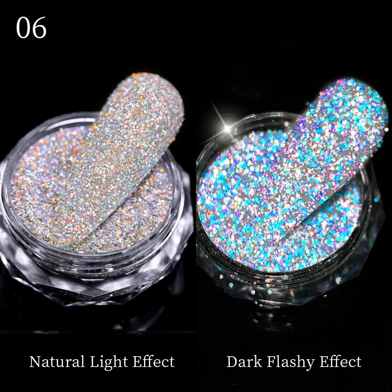 1Box Nail Mirror Glitter Powder Metallic Colorful