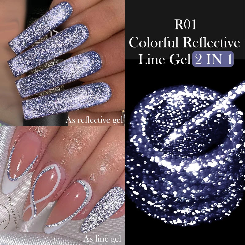 LILYCUTE 5ML Reflective Glitter Liner Gel Polish Nail