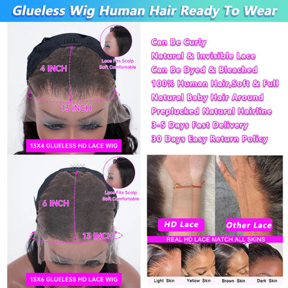 Burgundy Glueless Prep-lucked Human Hair Front Wigs HD