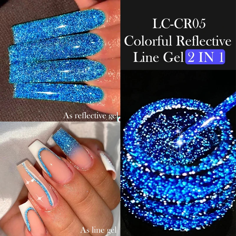 LILYCUTE 5ML Reflective Glitter Liner Gel Polish Nail