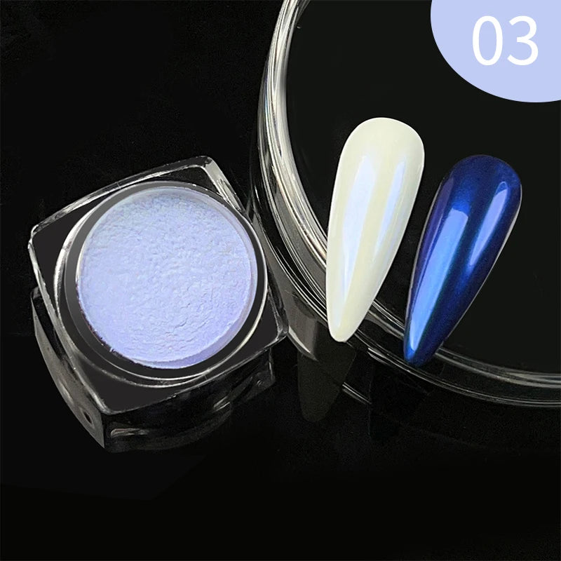 1Box Nail Mirror Glitter Powder Metallic Colorful