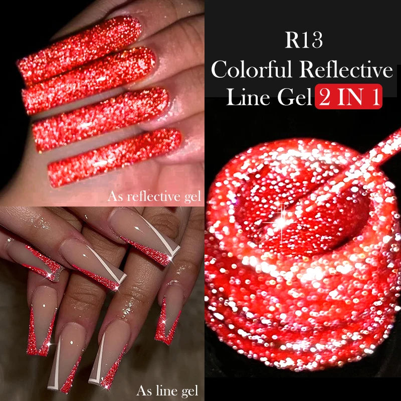 LILYCUTE 5ML Reflective Glitter Liner Gel Polish Nail