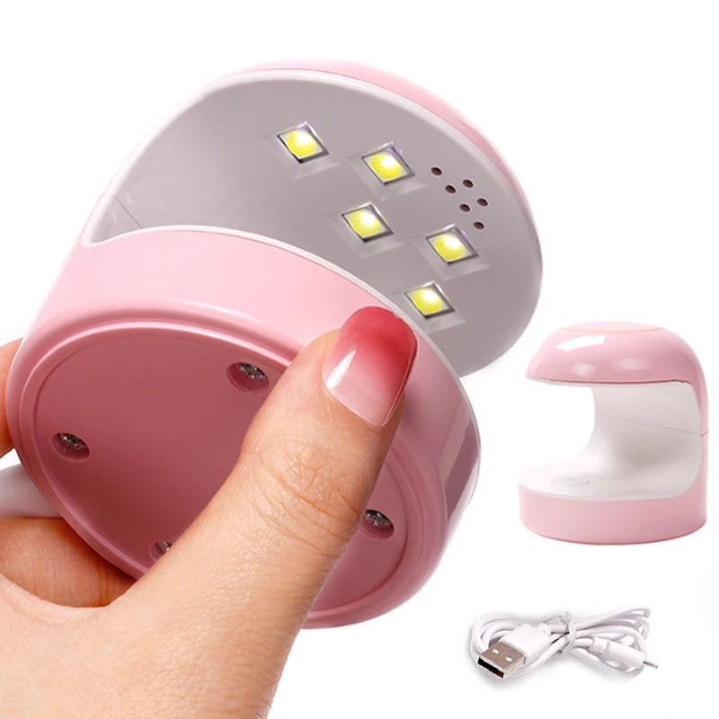 Mini 6W Nail Dryer LED UV Lamp Micro USB Gel Varnish Curing Machine