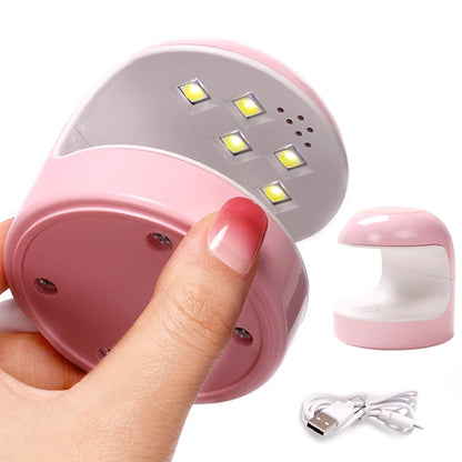 Mini 6W Nail Dryer LED UV Lamp Micro USB Gel Varnish Curing Machine