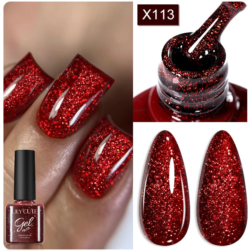 LILYCUTE 5ML Reflective Glitter Liner Gel Polish Nail