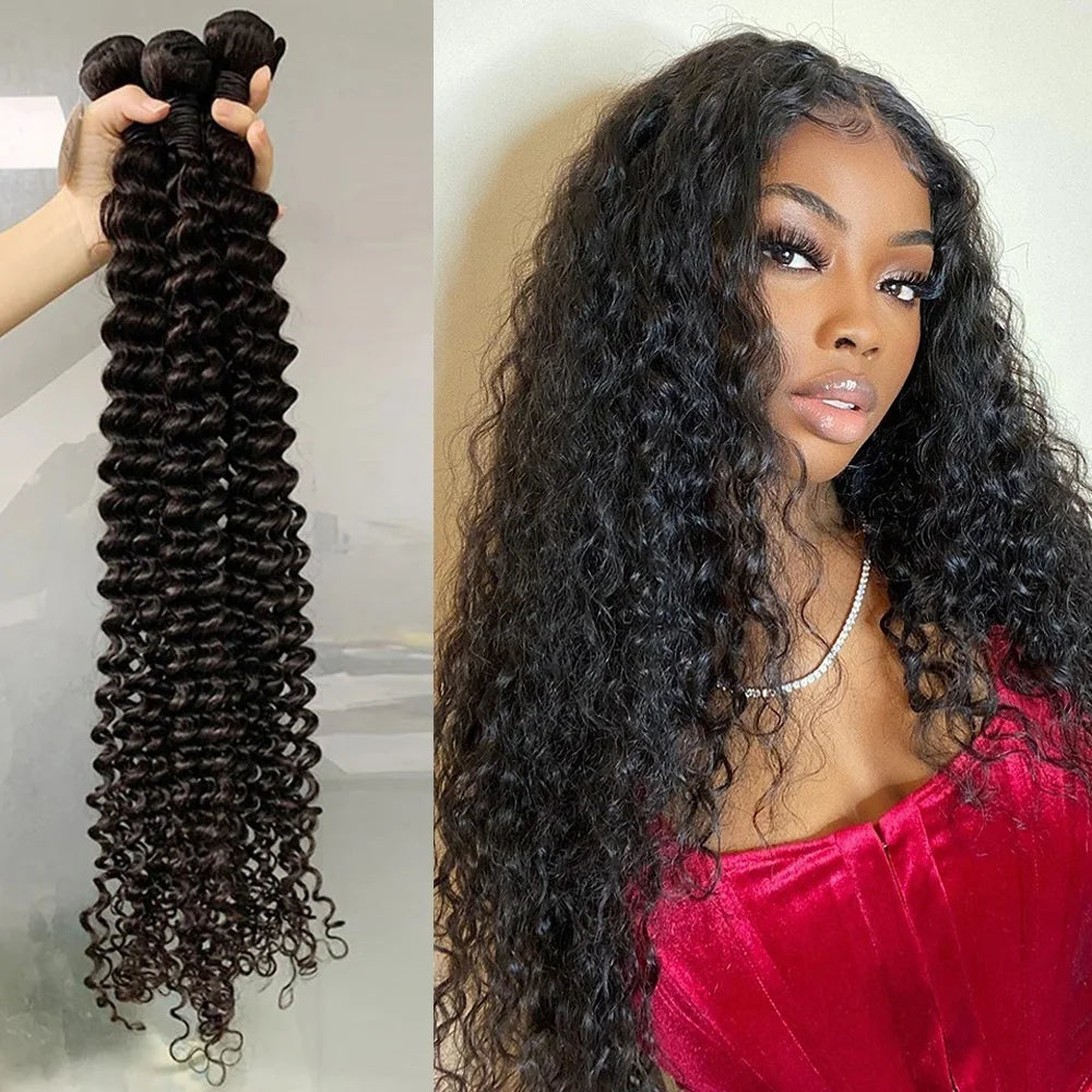 MEODI Brazilian Deep Wave Virgin Hair Weaves