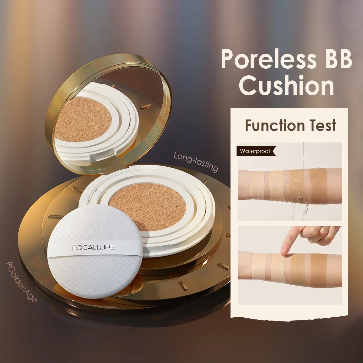 FOCALLURE Waterproof Matte Air Cushion Poreless BB＆CC Cream