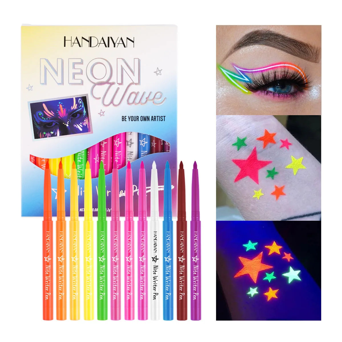 HANDAIYAN Matte Glitter Eyeliner Kit Makeup Waterproof Colorful