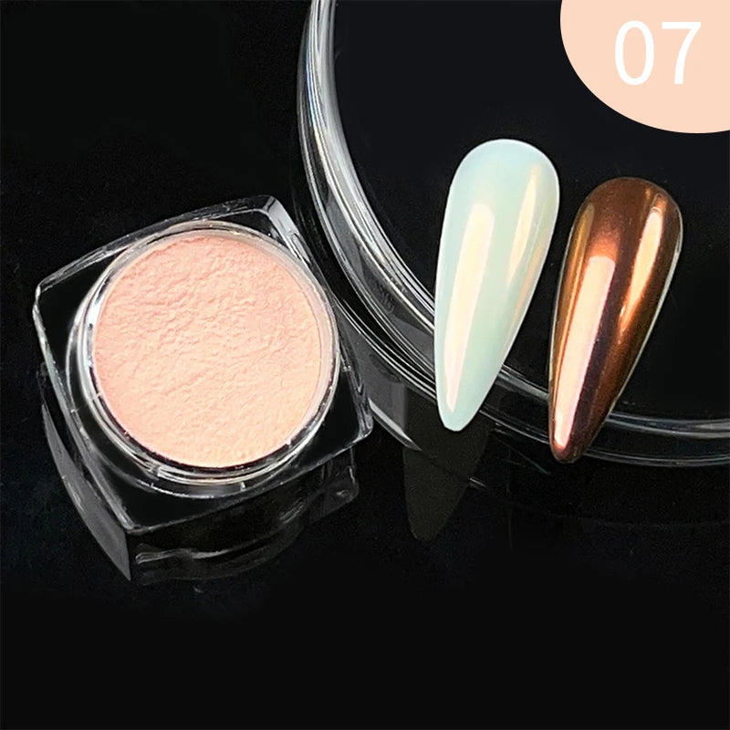 1Box Nail Mirror Glitter Powder Metallic Colorful