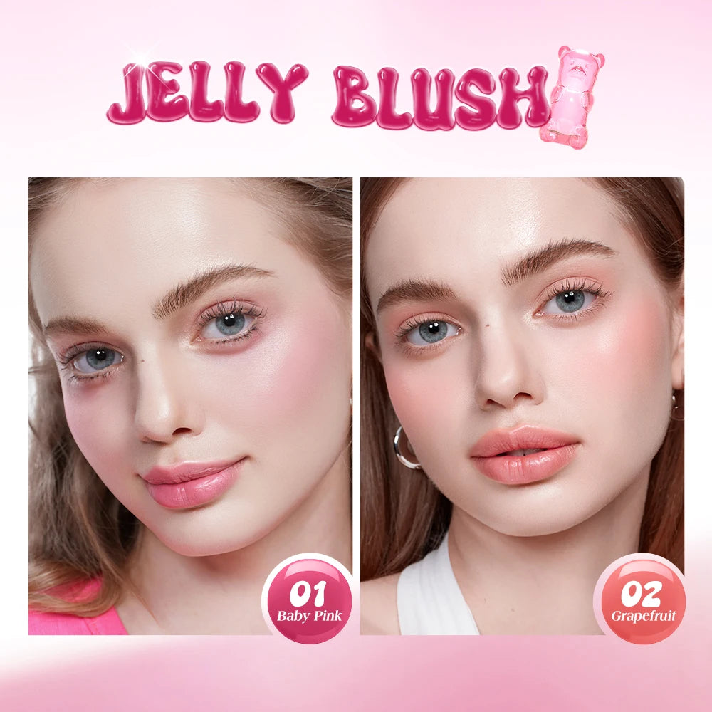 BANXEER Jelly Blush Stick Moisturizing Natural Long Lasting 3-in-1