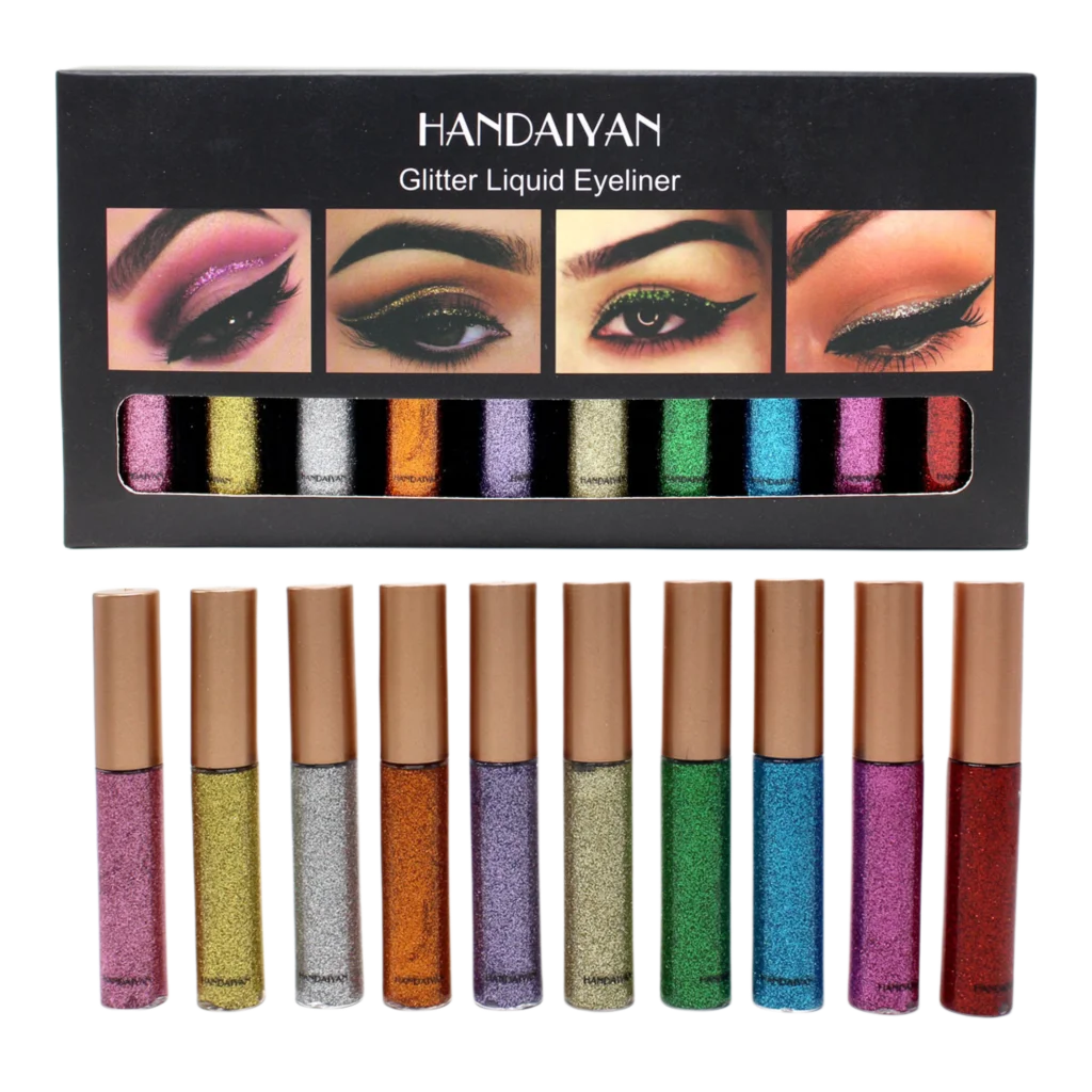 HANDAIYAN Matte Glitter Eyeliner Kit Makeup Waterproof Colorful