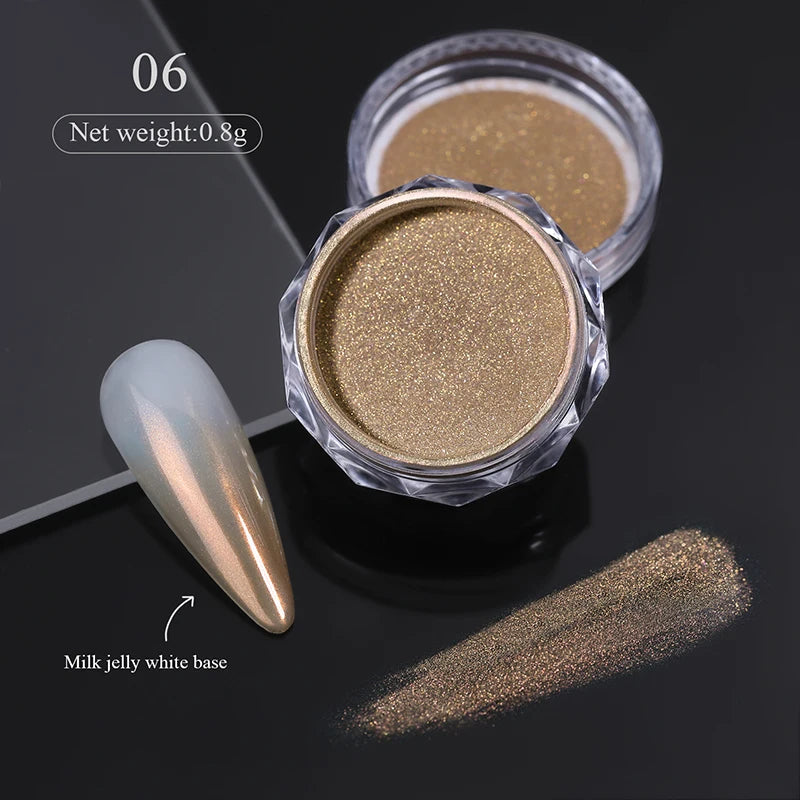 1Box Nail Mirror Glitter Powder Metallic Colorful