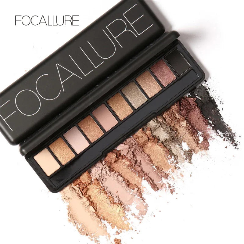 FOCALLURE Eyeshadow Palette 10 Colors Matte Glitter