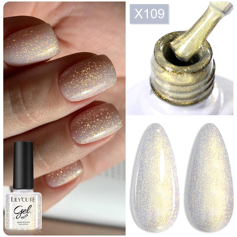 LILYCUTE 5ML Reflective Glitter Liner Gel Polish Nail