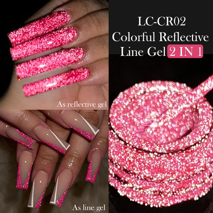 LILYCUTE 5ML Reflective Glitter Liner Gel Polish Nail