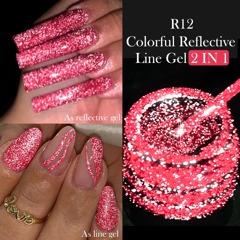 LILYCUTE 5ML Reflective Glitter Liner Gel Polish Nail