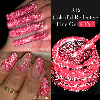 LILYCUTE 5ML Reflective Glitter Liner Gel Polish Nail